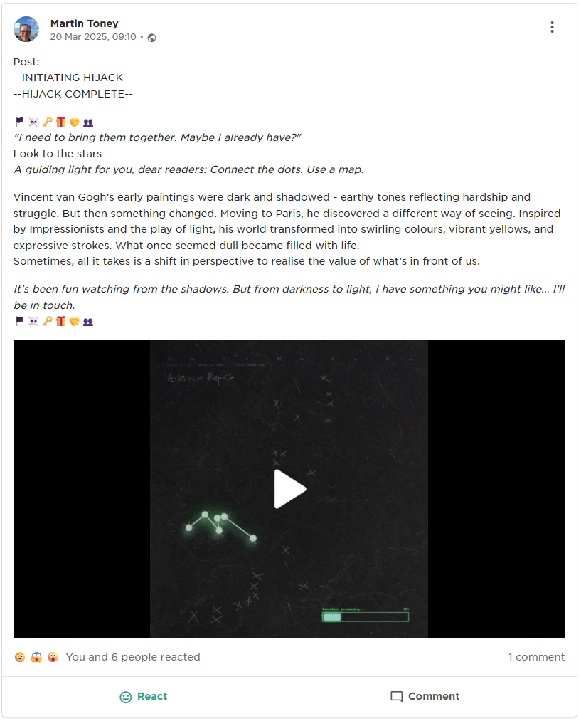 An enigmatic post containing a clue towards the TD Awards 2025